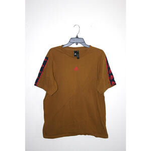 Adidas Brown with Red and Navy Logo Detail T-Shirt Size Large